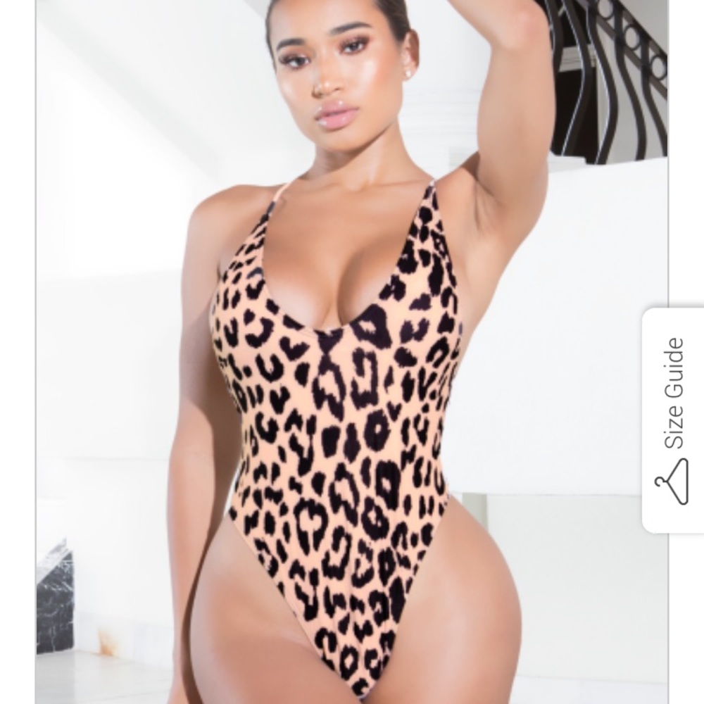 Cheetah one piece bathing suit